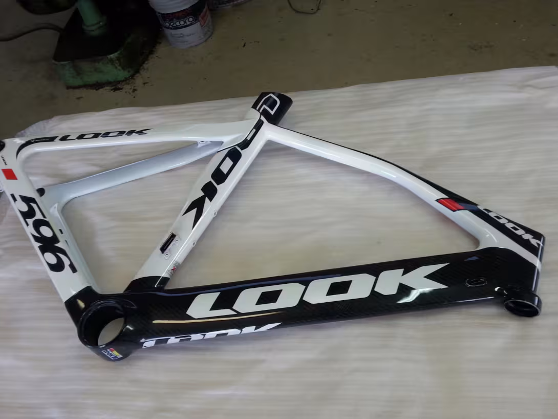 look 596 da crono riparato lato dx - time trial look 596 frame repaired right side